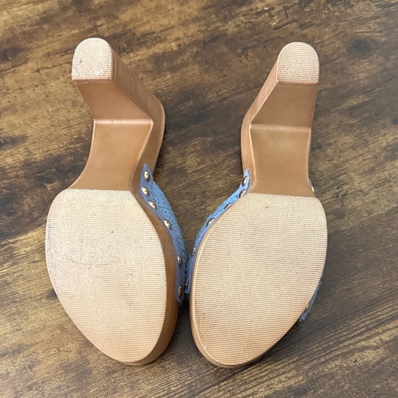 Steve Madden Light Blue Crochet Slide Mules - Picture 2 of 5